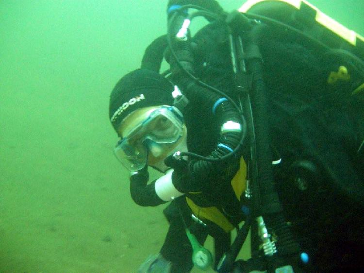 Jaap op evolution rebreather - foto door Jos Smits