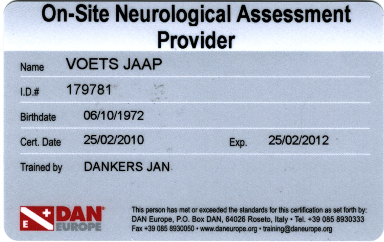 DAN On-Site Neurological Assessment Provider