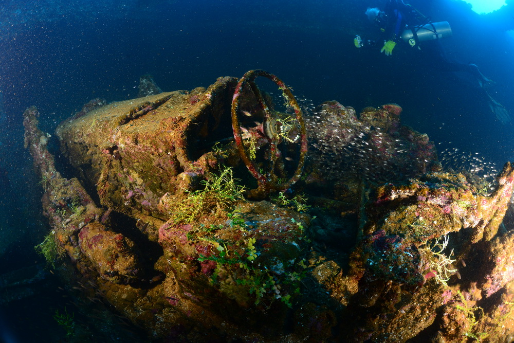 Bulldozer in het ruim van de Hoki Maru