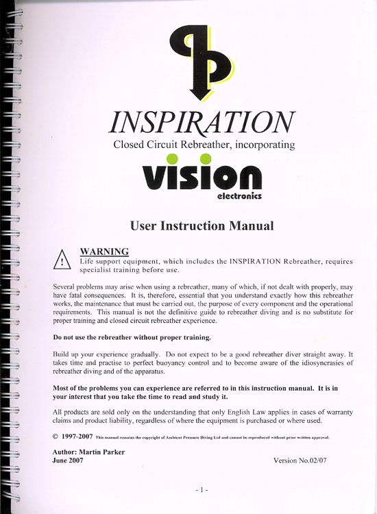 Inspiration Vision User Instruction Manual