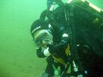 Jaap op evolution rebreather - foto door Jos Smits